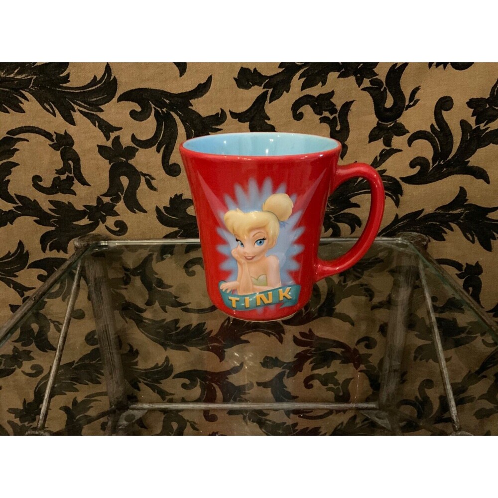DisneyTinkerbell coffee tea coco mug double sided raised picture of Tink